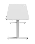 MGD-ERGOPRO, Mesa Ajuste Altura Eléctrico 73-118cm, Superficie Ergonómica Fibra Carbono, Estructura Metálica, Soporte Auriculares y Gestión Cableado, Escritorio Regulable 110x60cm, Blanco