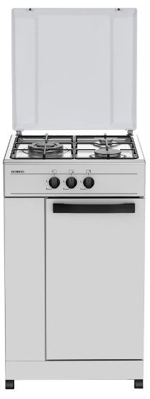 COCINA INFINITON CC3FB BLANCA 3 FUEGOS 50CM PORTABOMBONA QUEMADOR PRINCIPAL WOK KIT GAS NATURAL INCLUIDO