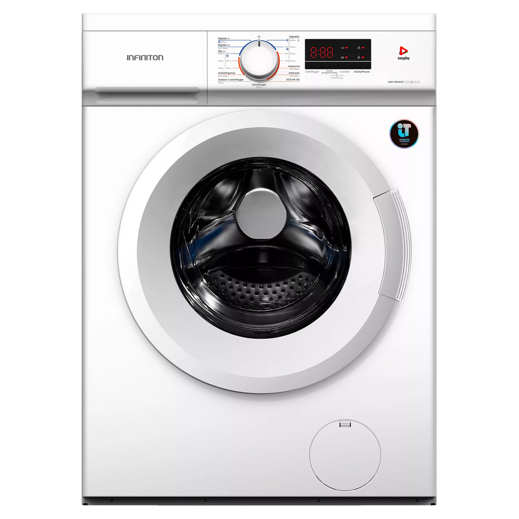 LAVADORA INFINITON WMD84AWT BLANCA 8KG 1400RPM CLASE A 15 PROGRAMAS DISPLAY CONTROL ELECTRONICO MOTOR INVERTER