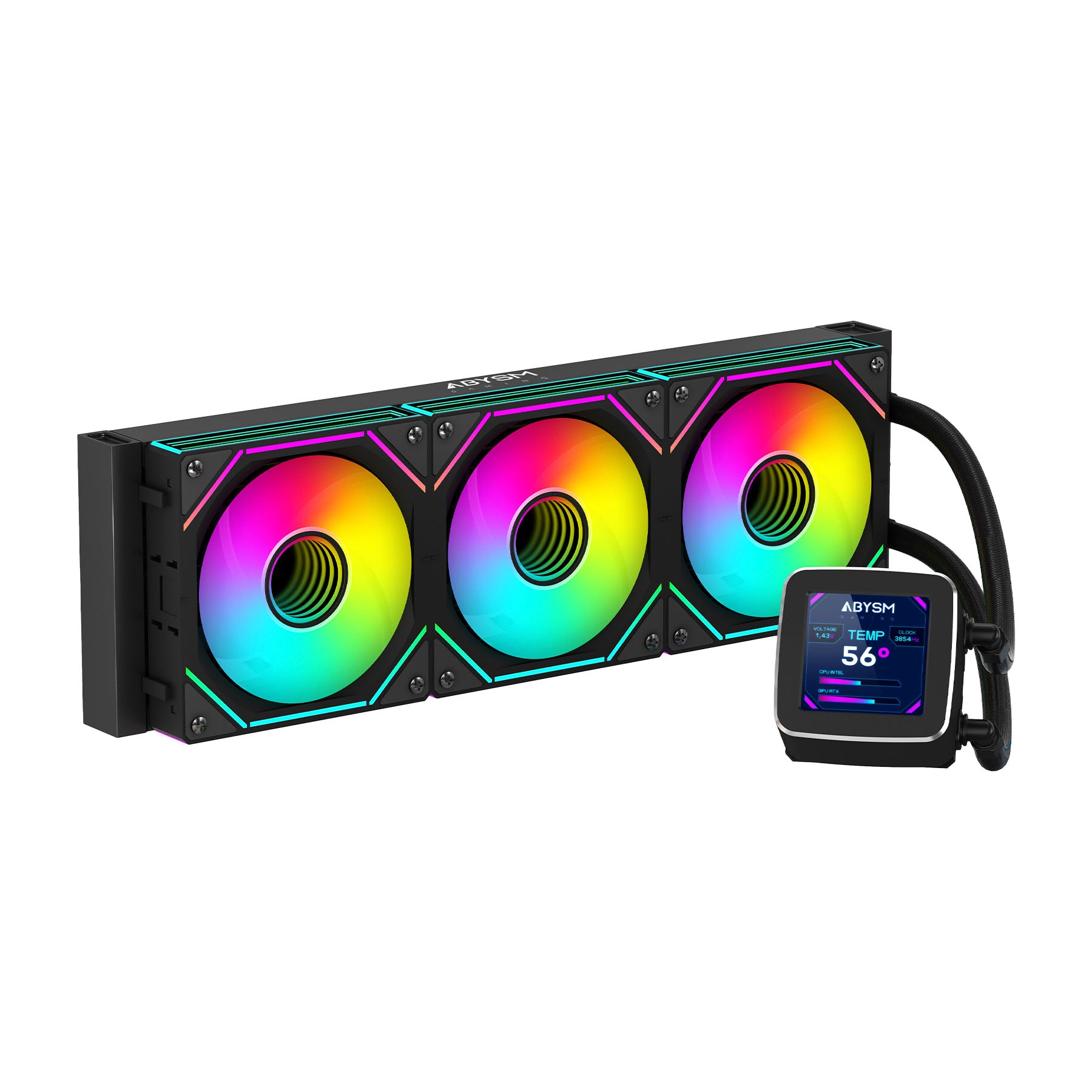 Oceanic LCD 360 ARGB Procesador Sistema de refrigeración líquida todo en uno 12 cm Negro 1 pieza(s)