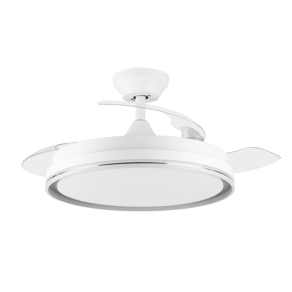Ventilador Orbegozo Cp135105 Techo Blanco 3 Palas 105cm Retractiles 6 Velocidades 35w Motor Dc Luz Led Mando A Distancia Temporizador