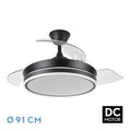 Ventilador Dc Bayomo Negro 72w 7200lm 91d 3asp.desplegables 3000-4000-6000k Remoto, Temporizador, Memoria - DSP0000023386