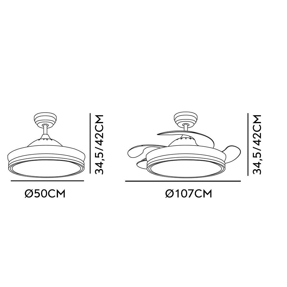Ventilador bayomo 59w 6890lm Blanco 4 Aspas Desp. 32 47x55 108 D.3 Color.motor Dc.remoto - DSP0000015945