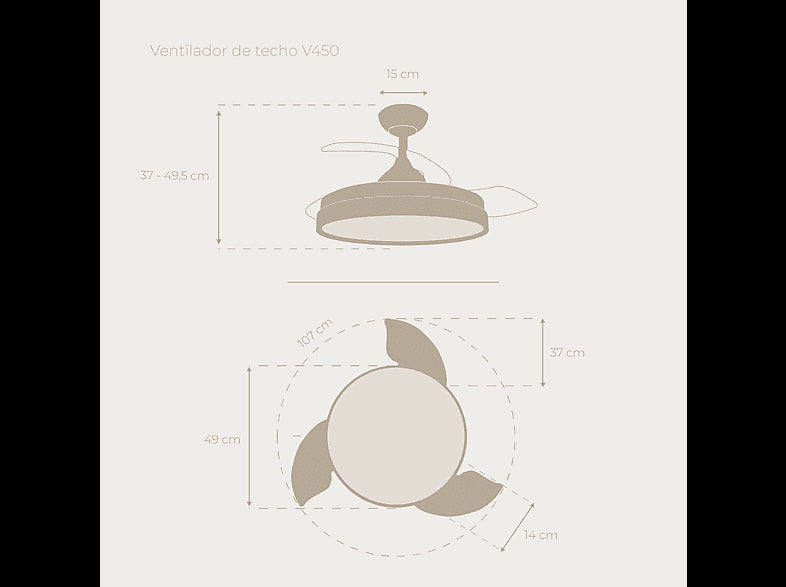 Ventilador de techo EVVO V450 Invisible White