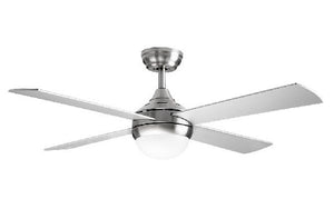 VENTILADOR ORBEGOZO CP129120 TECHO 4 PALAS INOX PALAS SILVER LUZ LED DE 12 W TEMPORIZADOR DE 1,2 Y 4 HORAS MANDO A DISTANCIA