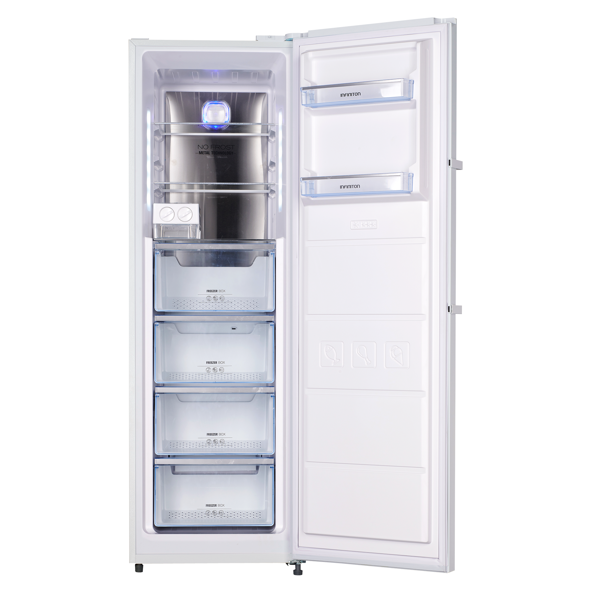 CONGELADOR INFINITON CV265L85WEM BLANCO 1 PUERTA 185X59,5X66 NO FROST 282L CLASE E CONTROL ELECTRONICO