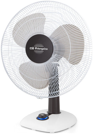 VENTILADOR ORBEGOZO TF0143 S MESA 40CMS OSCILANTE 3 VELOCIDAD NEGRO Y NACAR CONTROL VELOCIDAD LUMINOSO LED