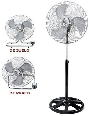 VENTILADOR ORBEGOZO PWS0547 INDUSTRIAL 3 EN 1 SUELO PARED PIE 45CM 3 VELOCIDADES 16953
