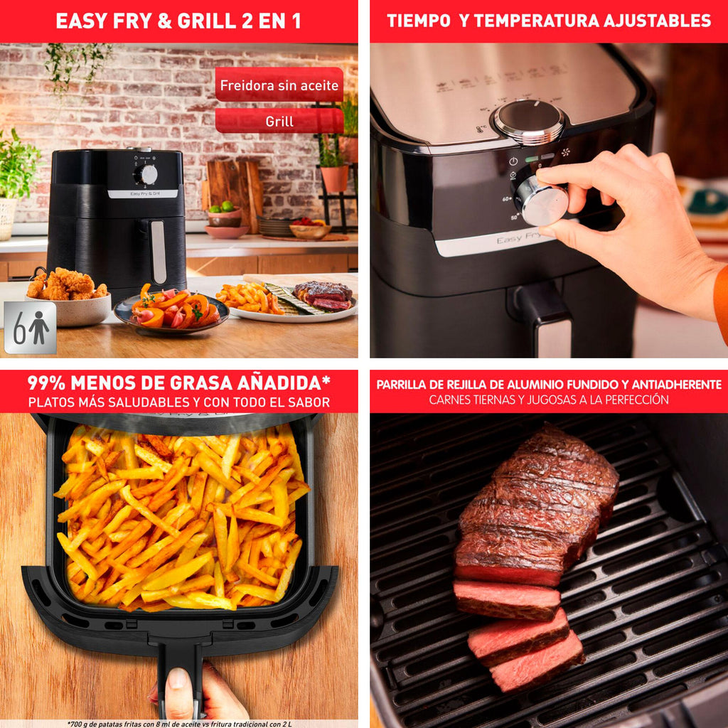FREIDORA MOULINEX EZ501810 1400W AIRE CALIENTE AIRFRYER 4,2 L BANDEJA PRECONGELADOS
