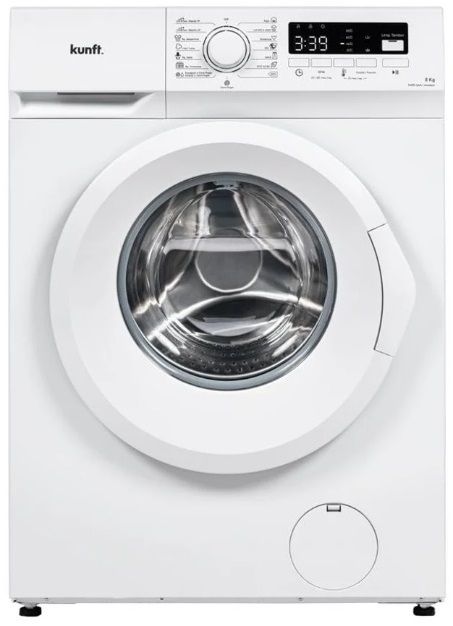 LAVADORA KUNFT KWM8809 8KG 1400RPM BLANCA CLASE A INVERTER VAPOR