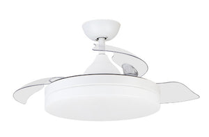 VENTILADOR ORBEGOZO CP122105 TECHO BLANCO 3 PALAS 105CM RETRACTILES 6 VELOCIDADES 35W MOTOR DC LUZ LED MANDO A DISTANCIA TEMPORIZADOR