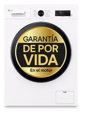 LAVADORA LG F4X1009NWK 9KG 1400RPM INTELIGENCIA ARTIFICIAL IA FUNCION VAPOR BLANCA DISPLAY CLASE A TAPA DESMONTABLE