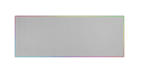 MMP224, Alfombrilla Gaming XXL 880x330mm, Diseño de Bordes Rainbow, Base Antideslizante de Caucho Natural, Superficie Nanotextil de Alta Precisión, Alfombrilla de Ratón Flexible, Blanco