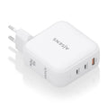 Cargador GaN 140W, 2xUSB-C PD3.1 QC4.0, 1xUSB-A QC3.0, Blanco
