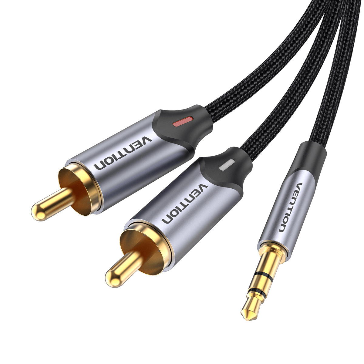 Cable Estéreo BCNBH/ Jack 3.5 Macho - 2x RCA Macho/ 2m/ Gris