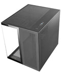 MC-NOVAM, Caja Compacta Custom MicroATX, Doble Ventana Cristal Templado Continuo, Estructura Modular Doble Cámara, Rejilla Frontal, Soporte Refrigeración Líquida, Conector USB-C, Negro