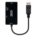Conversor Displayport a VGA / HDMI, 3 en 1, DP 1.2/M-VGA/H-HDMI/H 4K, Negro, 15 cm