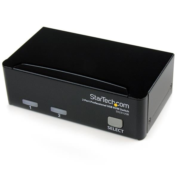 Conmutador Switch Profesional KVM 2 Puertos Vídeo VGA - USB - Hasta 1920x1440