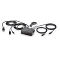 Cable Switch KVM Híbrido USB-C de 2 Puertos - 4K60 - Cables Integrados de 1,2m USB-C y USB-A/DP/Audio - Alimentado por el Bus - Conmutado por Teclas de Acceso Rápido