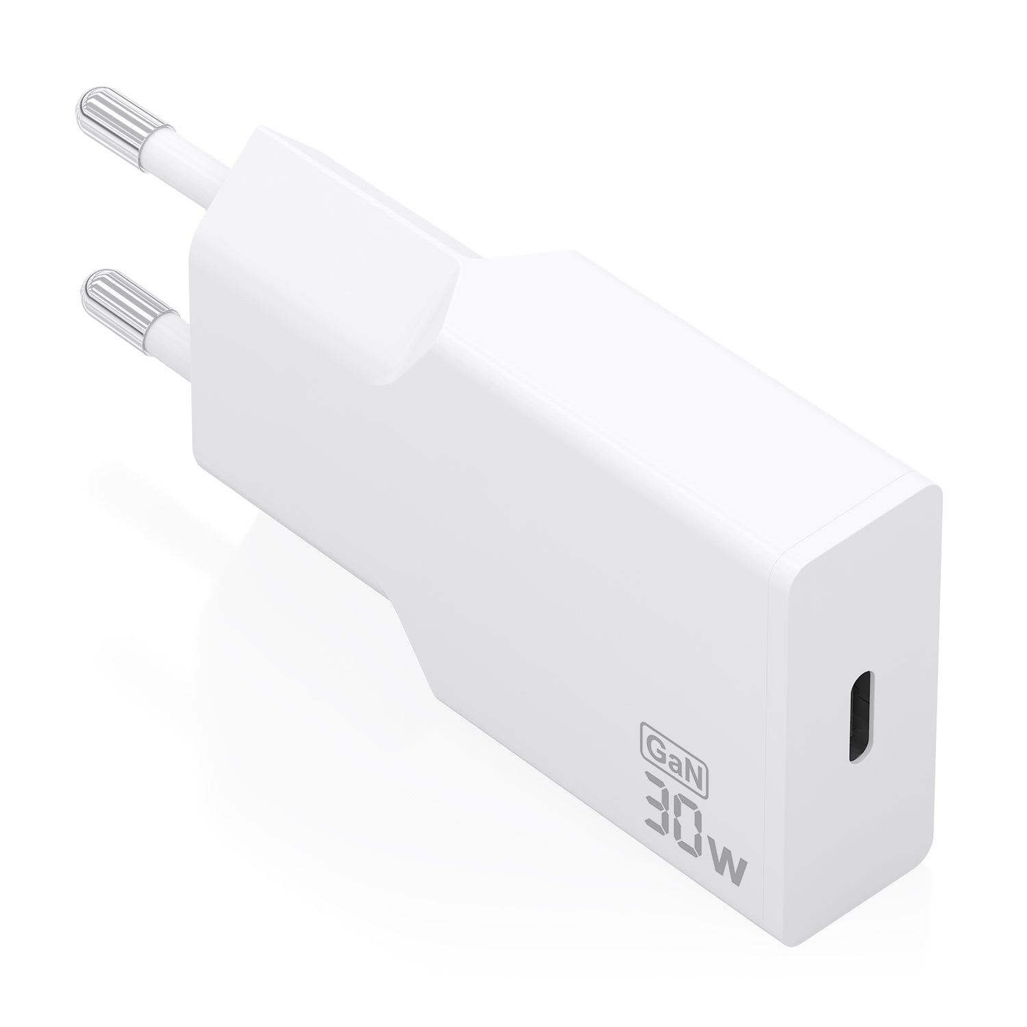 Cargador Ultra Delgado GaN 30W, 1xUSB-C PD3.0, Blanco