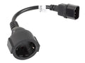 CA-C14E-10CC-0018-BK cable de transmisión Negro 0,18 m C14 acoplador