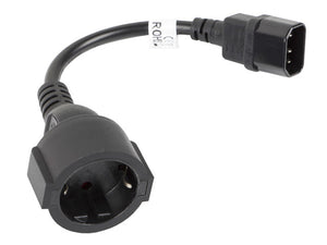CA-C14E-10CC-0018-BK cable de transmisión Negro 0,18 m C14 acoplador