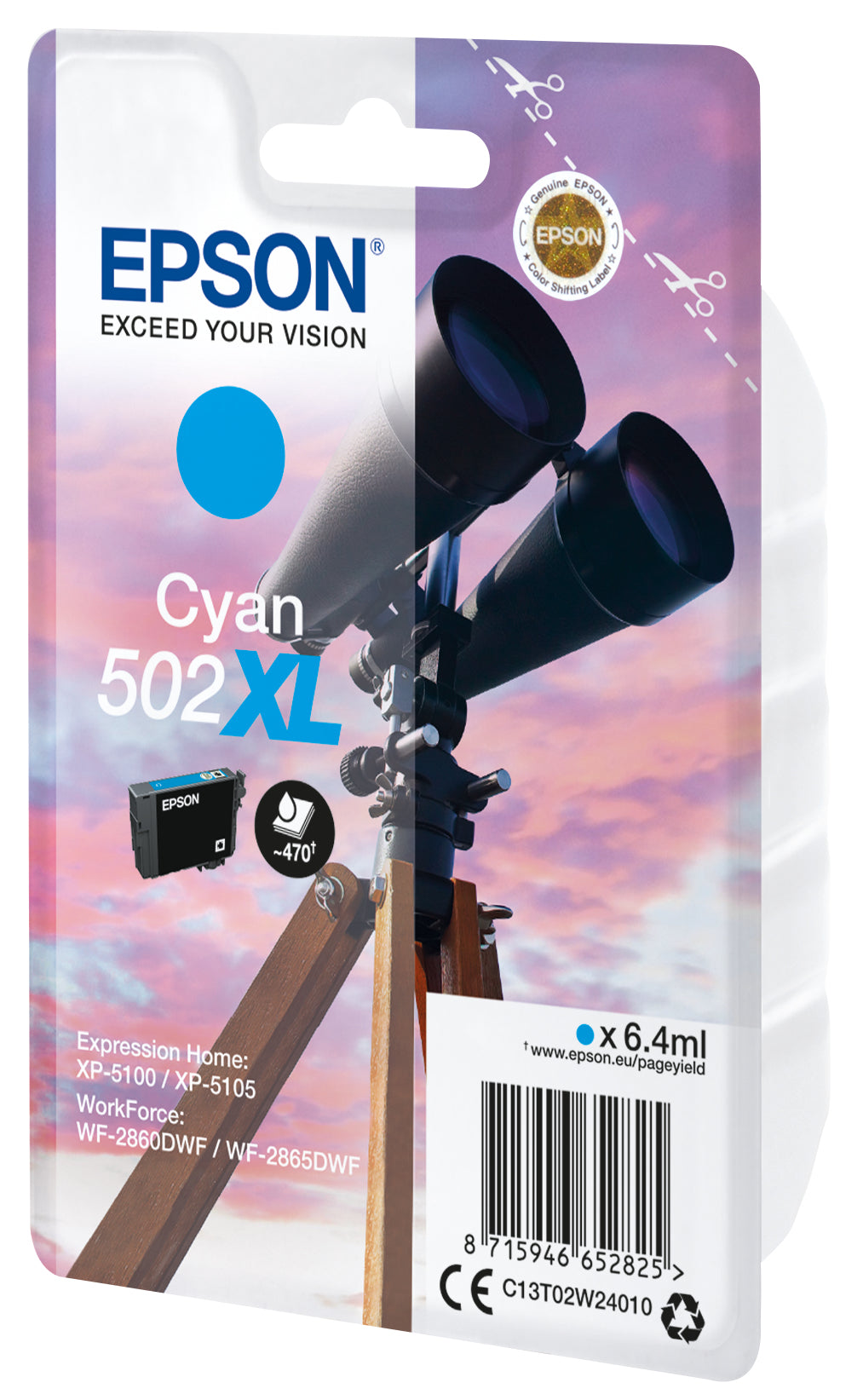 Singlepack Cyan 502XL Ink