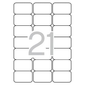 APLI ETIQUETAS ADHESIVAS 63,5X38,1MM INKJET/LÁSER C/ROMOS 21 X 25H BLANCO