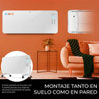 Radiador Eléctrico Bajo Consumo 2000W Programable Control Móvil App y WIFI Blanco