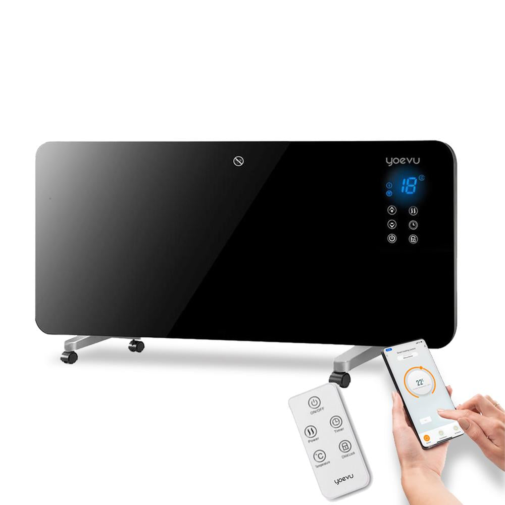 Radiador Eléctrico Bajo Consumo 2000W Programable Control Móvil App y WIFI Negro