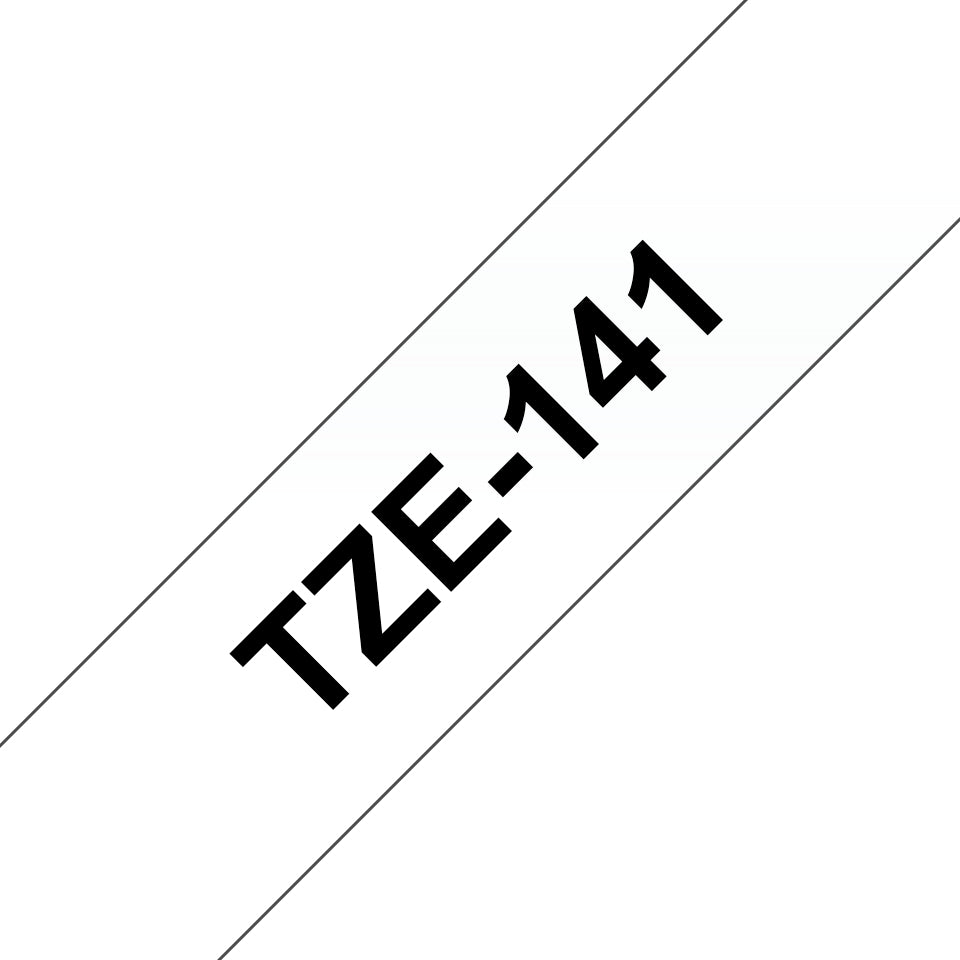 TZE-141 cinta para impresora de etiquetas Negro sobre transparente