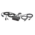 Cable Switch KVM Híbrido de 2 Puertos USB-C HDMI - 4K 60Hz - KVM Compacto con Cable Integrado de 1,8m USB-A/HDMI/Audio y USB Tipo C de 1,2m - Alimentado por el Bus
