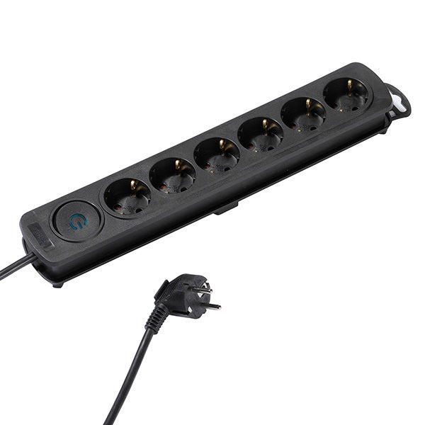 37648 base múltiple 1,4 m 6 salidas AC Interior Negro