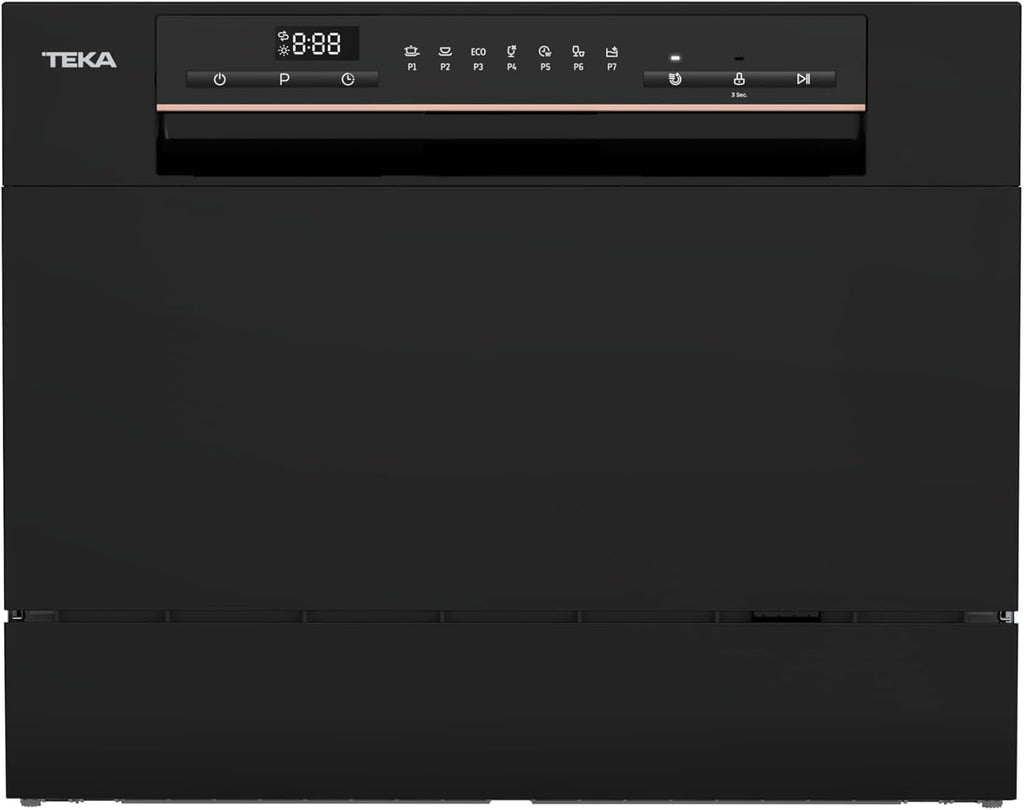 LAVAVAJILLAS TEKA LC24700 BK COMPACTO NEGRO 6 CUBIERTOS 7 PROGRAMAS PROGRAMA ECO Y RAPIDO PROGRAMACION DIFERIDO CLASE F