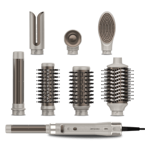 CeramicCare 8in1 AirGlam Gyro Champagne Moldeador de pelo con 8 cabezales