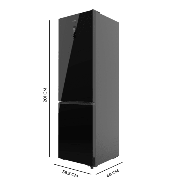 Bolero CoolMarket Combi 456 Black Glass E Frigorífico Combi