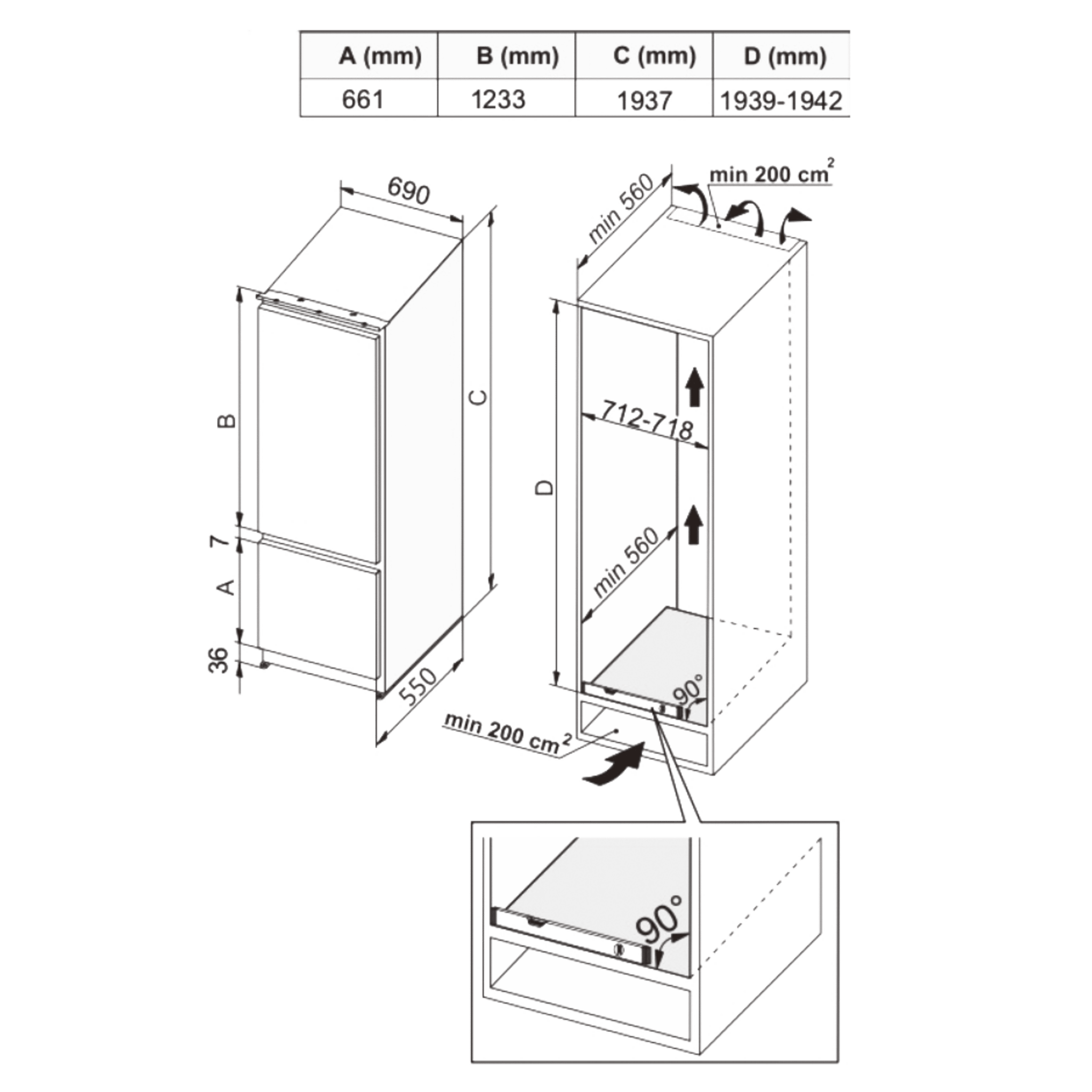 Bolero CoolMarket Combi BI-D FLW 341 E Frigorífico Combi