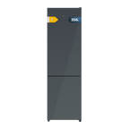 Bolero CoolMarket Combi 356i Grey Glass E Frigorífico Combi Cristal Gris
