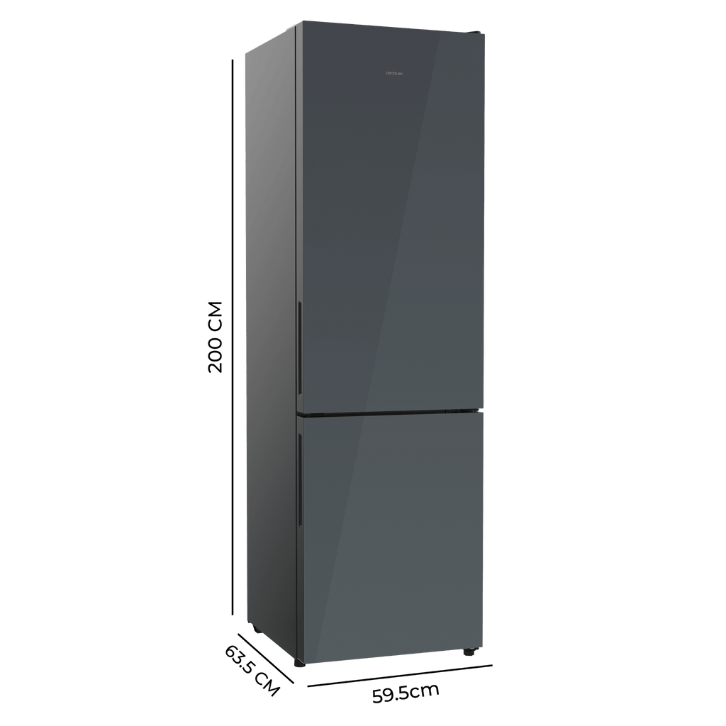 Bolero CoolMarket Combi 356i Grey Glass E Frigorífico Combi Cristal Gris