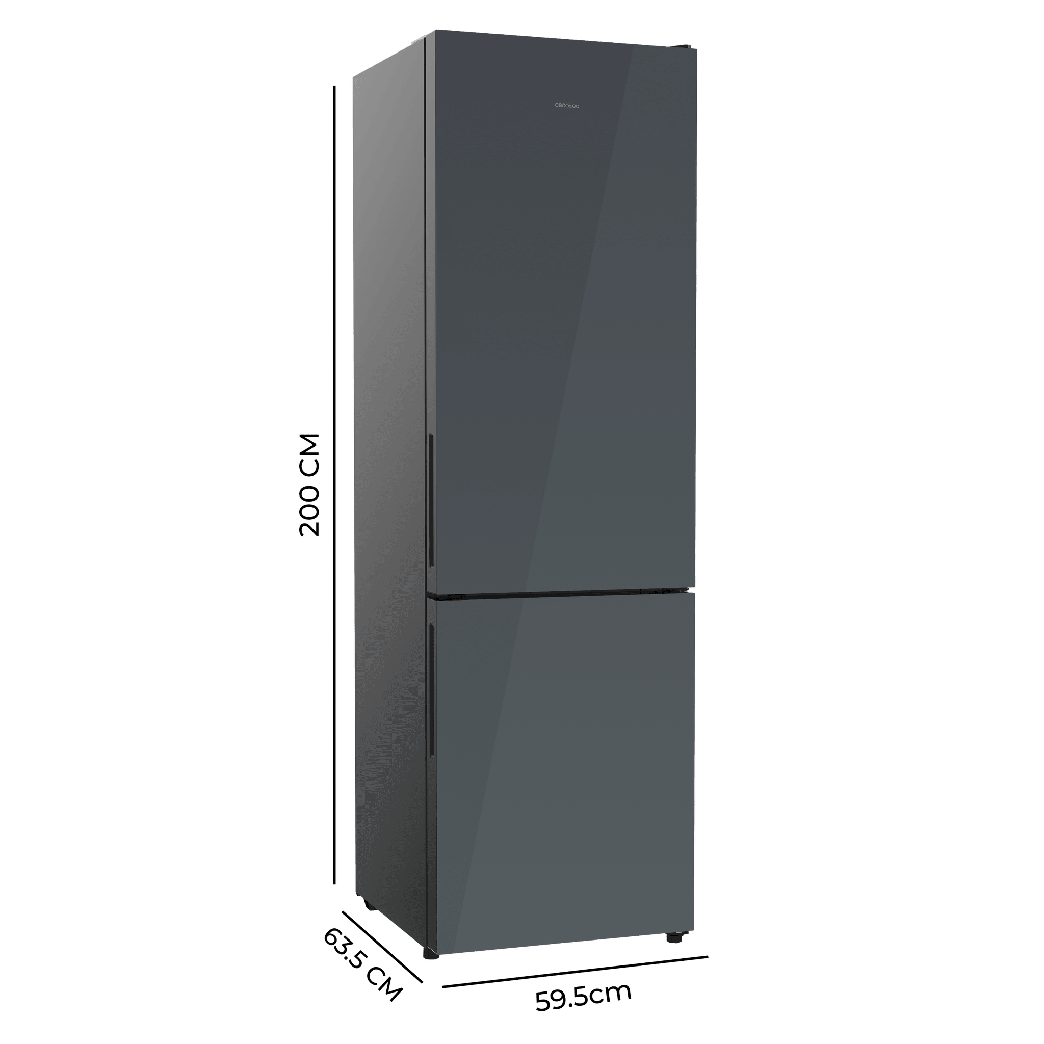 Bolero CoolMarket Combi 356i Grey Glass E Frigorífico Combi Cristal Gris