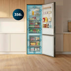 Bolero CoolMarket Combi 356i Grey Glass E Frigorífico Combi Cristal Gris