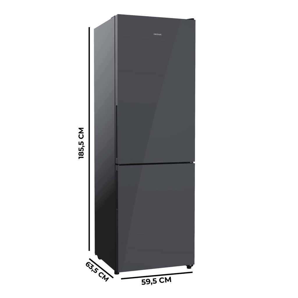 Bolero CoolMarket Combi 322i Grey Glass D Frigorífico combi de cristal gris