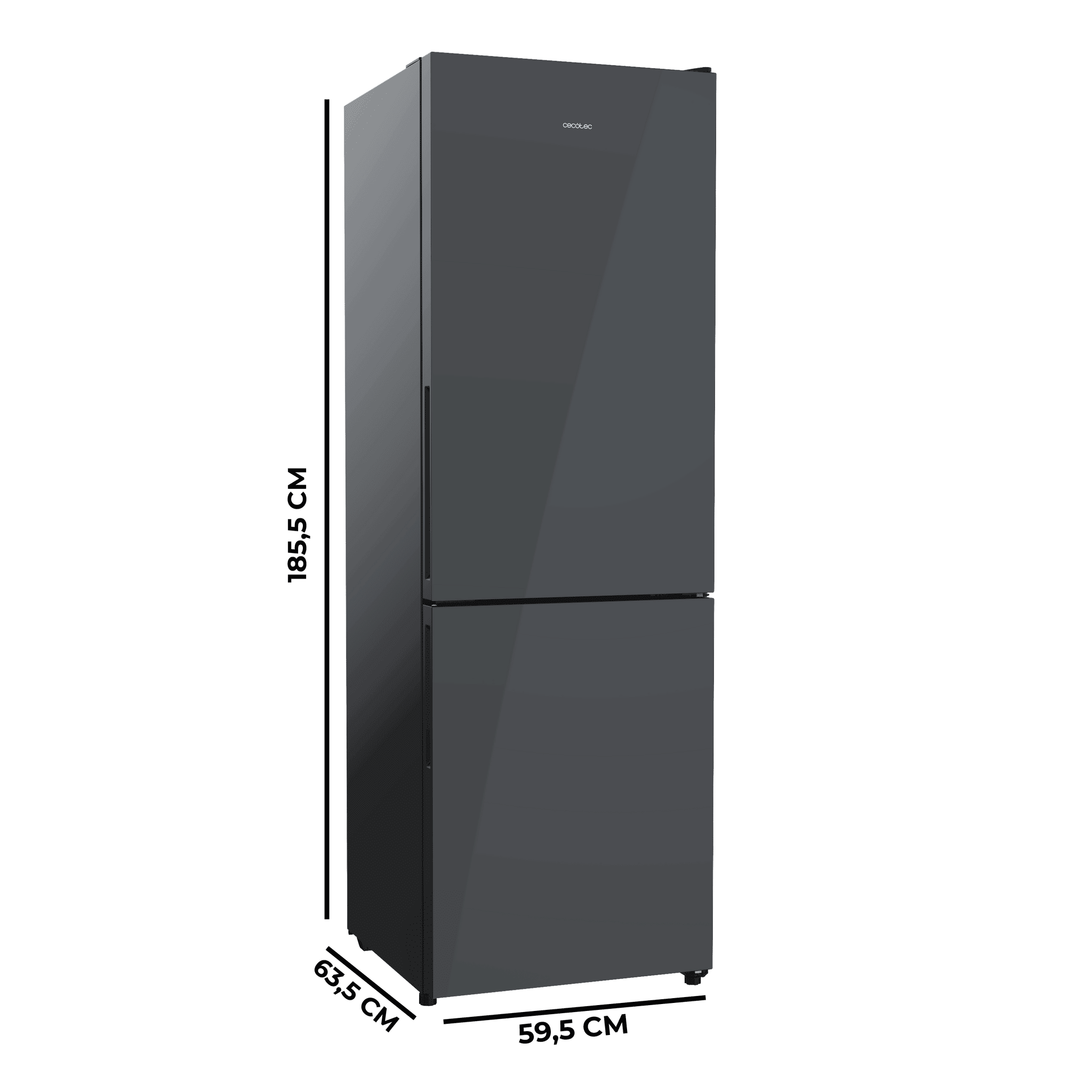Bolero CoolMarket Combi 322i Grey Glass D Frigorífico combi de cristal gris