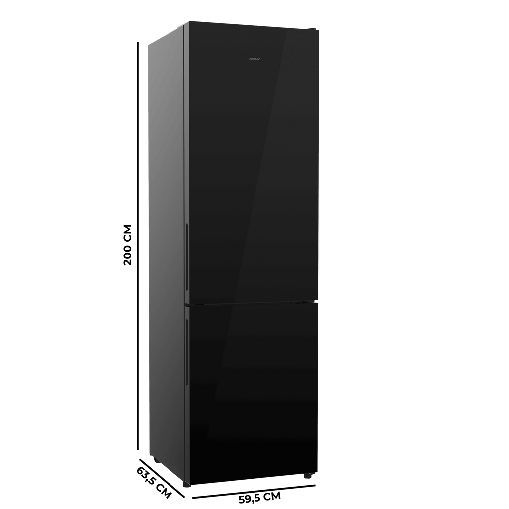Bolero CoolMarket Combi 356i Black Glass D Frigorífico combi cristal negro