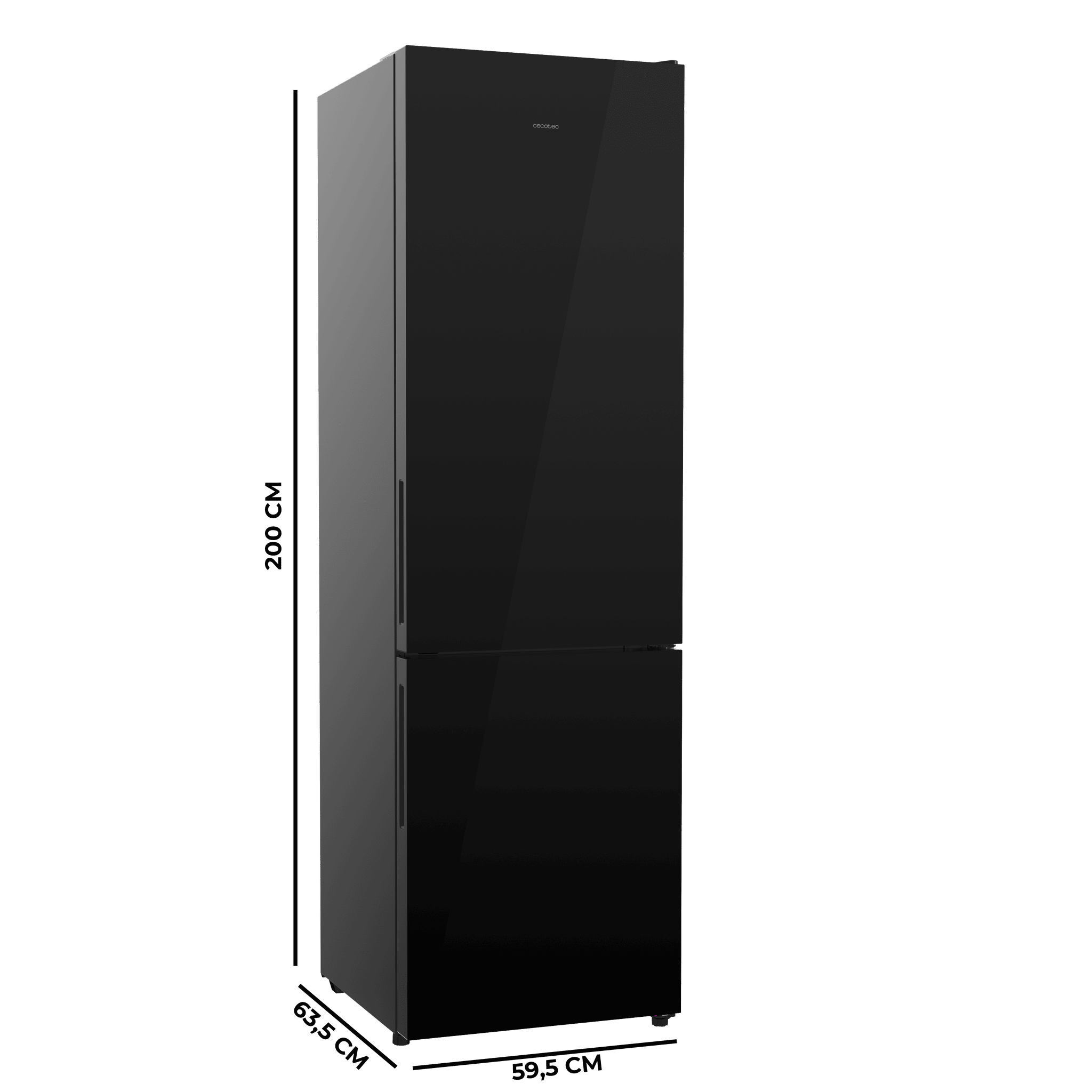 Bolero CoolMarket Combi 356i Black Glass D Frigorífico combi cristal negro