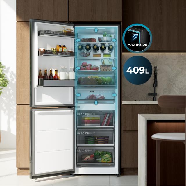 Bolero CoolMarket Combi 409 Black Glass C Frigorífico Combi