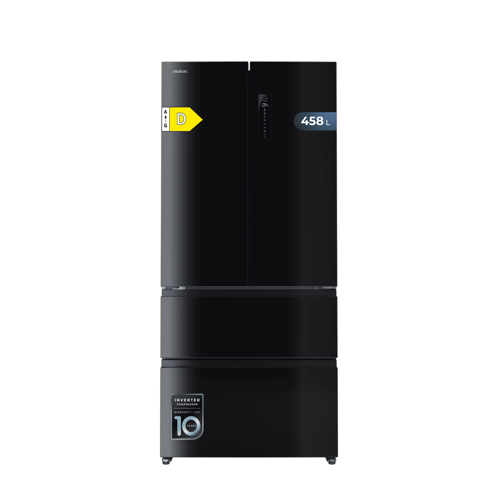 Bolero CoolMarket F2D 458 SBI Black Glass D Frigorífico Puerta Francesa de 4 Puertas