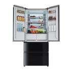 Bolero CoolMarket F2D 458 SBI Black Glass D Frigorífico Puerta Francesa de 4 Puertas