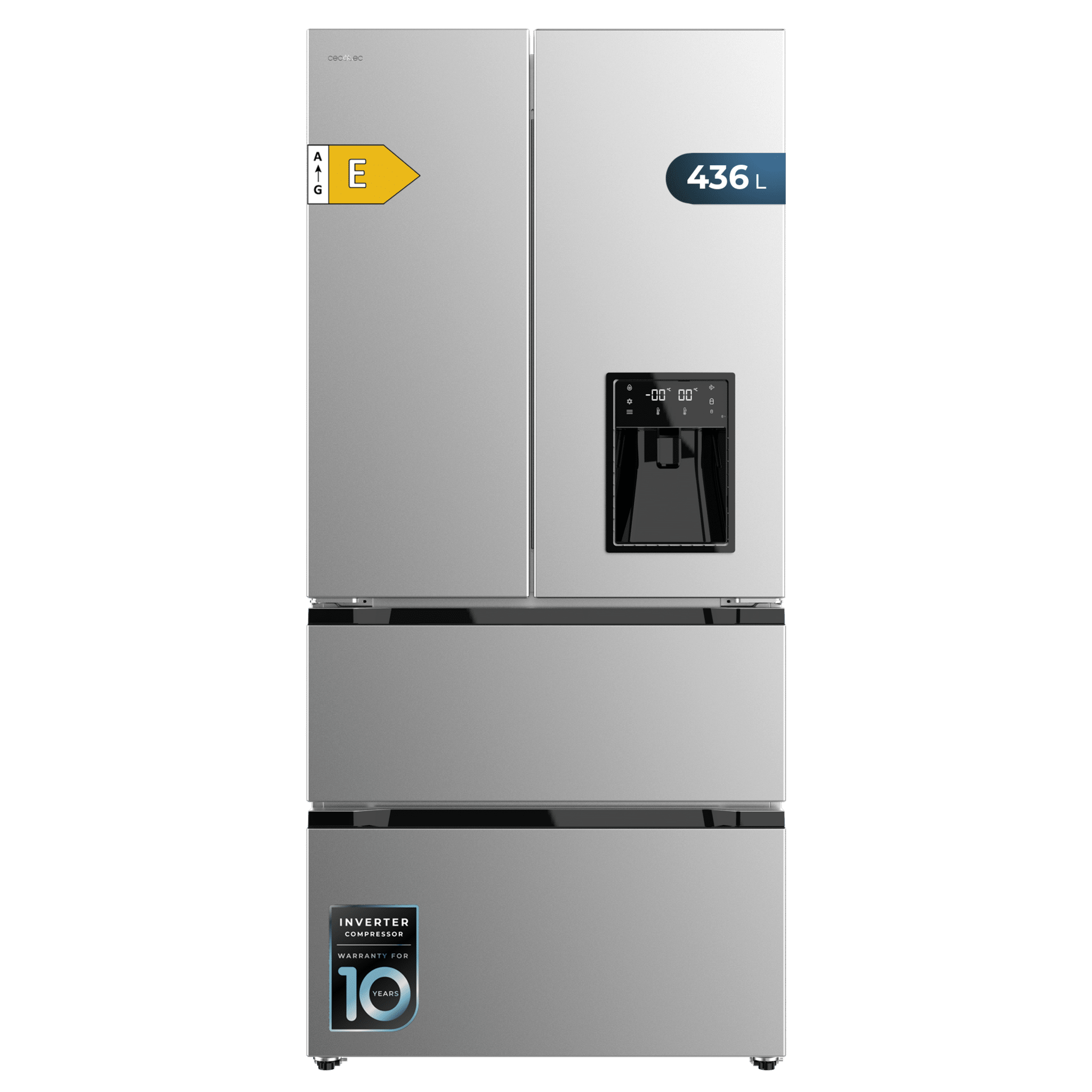Bolero CoolMarket FD 436 WD Inox E Frigorífico puerta francesa