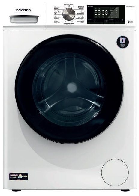 LAVADORA INFINITON WMS14BAL BLANCA 10KG 1400RPM FUNCION VAPOR CLASE A-10% 15 PROGRAMAS DISPLAY LED CONTROL ELECTRONICO INVERTER